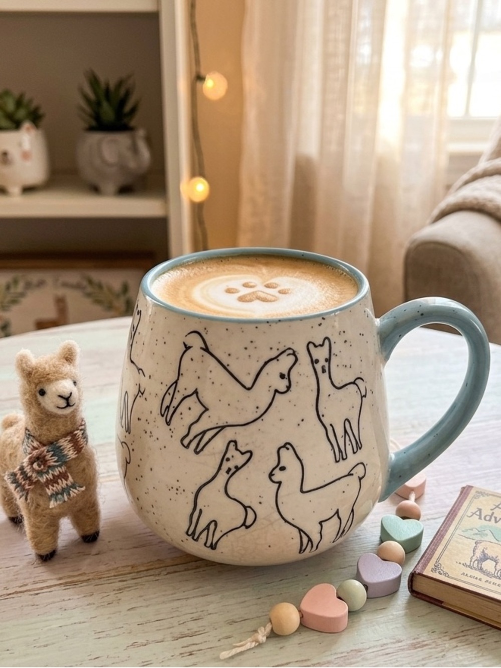 Adorable Meritage Ceramic Llama Alpaca Mug 20 oz
